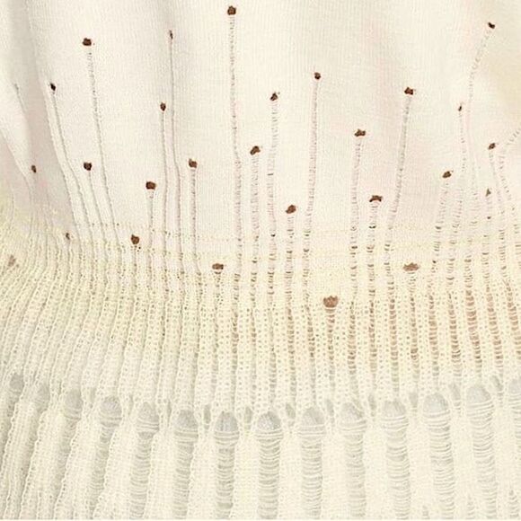 3.1 Phillip Lim Drop Needle Mohair Turtleneck Ivory Distressed Sweater - Picture 4 of 8